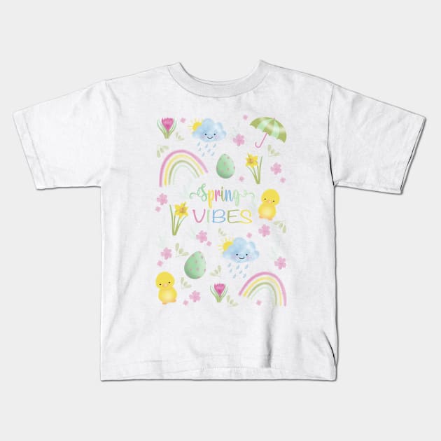 Spring vibes Kids T-Shirt by Manxcraft